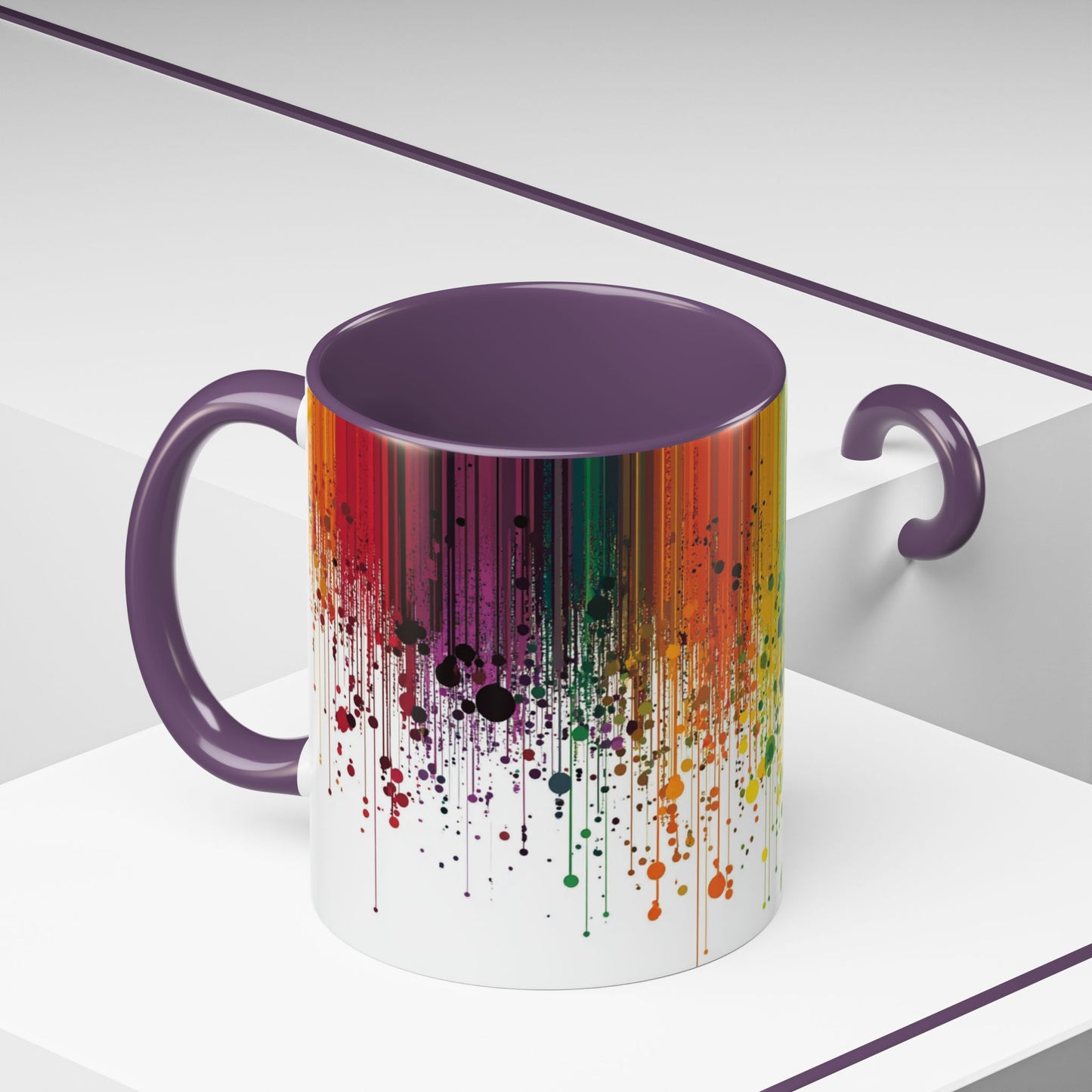 Vibrant Drip Pattern Ceramic Coffee Mug.